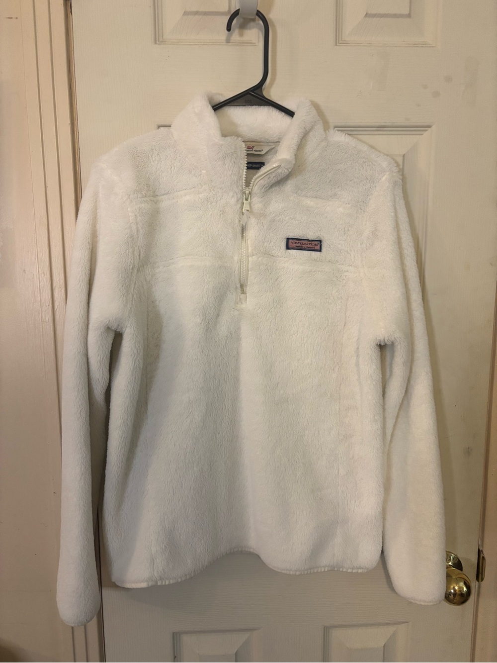 Vineyard Vines Cream Plush Quarter-Zip Turtleneck Pullover